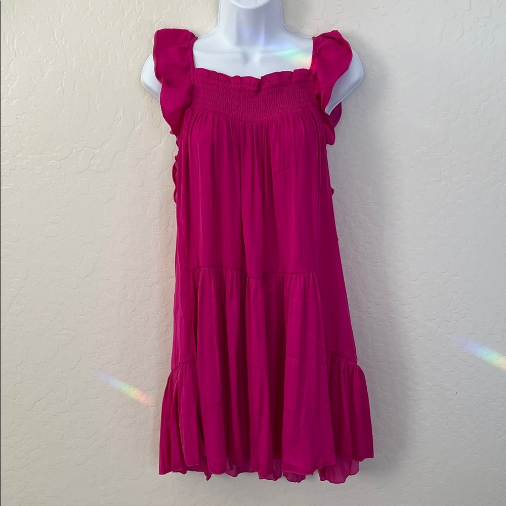 Free People Magenta Ruffle Tiered Sundress